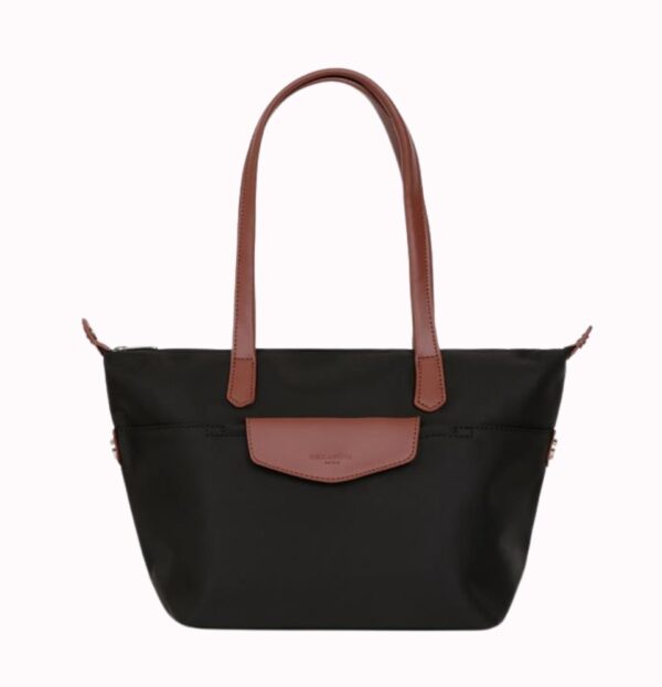 Line Pop Nylon With Split Leather Short Tote Bag - Image 3