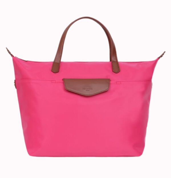 Line Pop Hand Carried Tote Bag Nylon With Split Leather