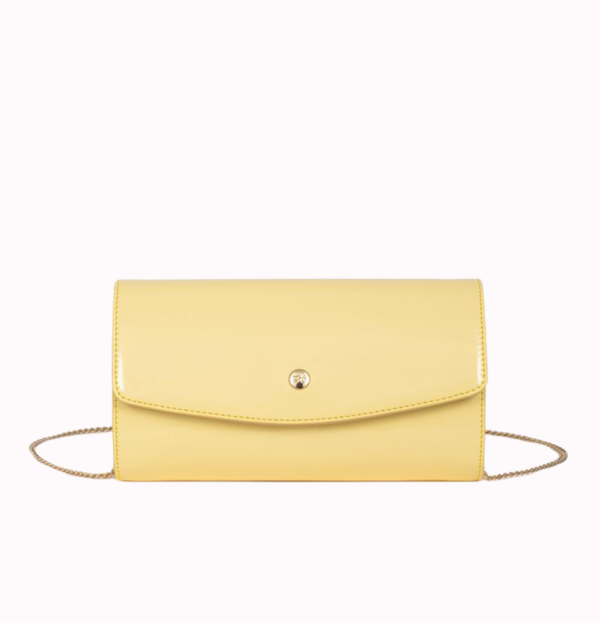 879836 - Yellow Clutch bag - Smooth patent synthetic